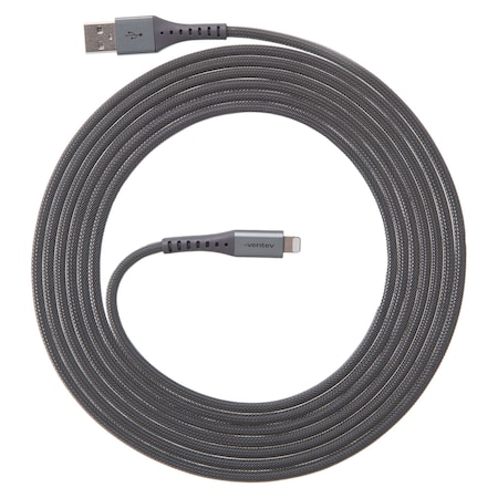 Ventev Chargesync Alloy USB A to Apple Lightning Cable 10ft, Steel AC10-STL256517